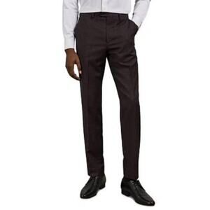 Ted Baker London Debonair Check Wool Trousers Dark Red Men's 30L NWT‎